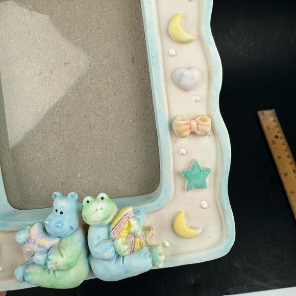 Vtg Russ Baby Nursery Small Ceramic Porcelain Tabletop Pic Photo Frame Pastel - Picture 11 of 12
